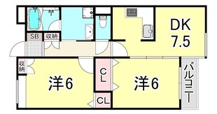 ヒルズ上甲子園の物件間取画像